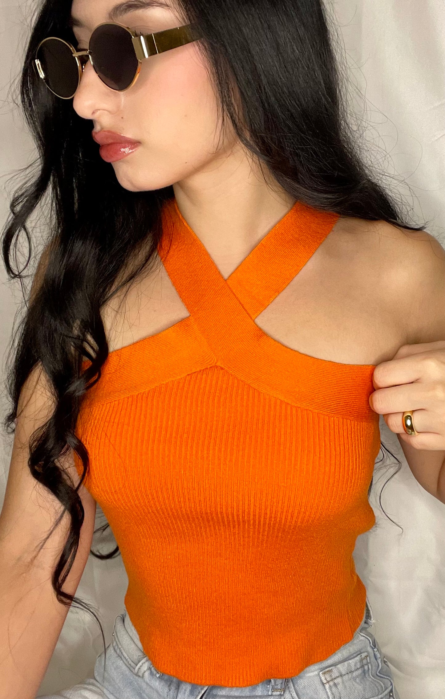 Cross Neck Crop Top